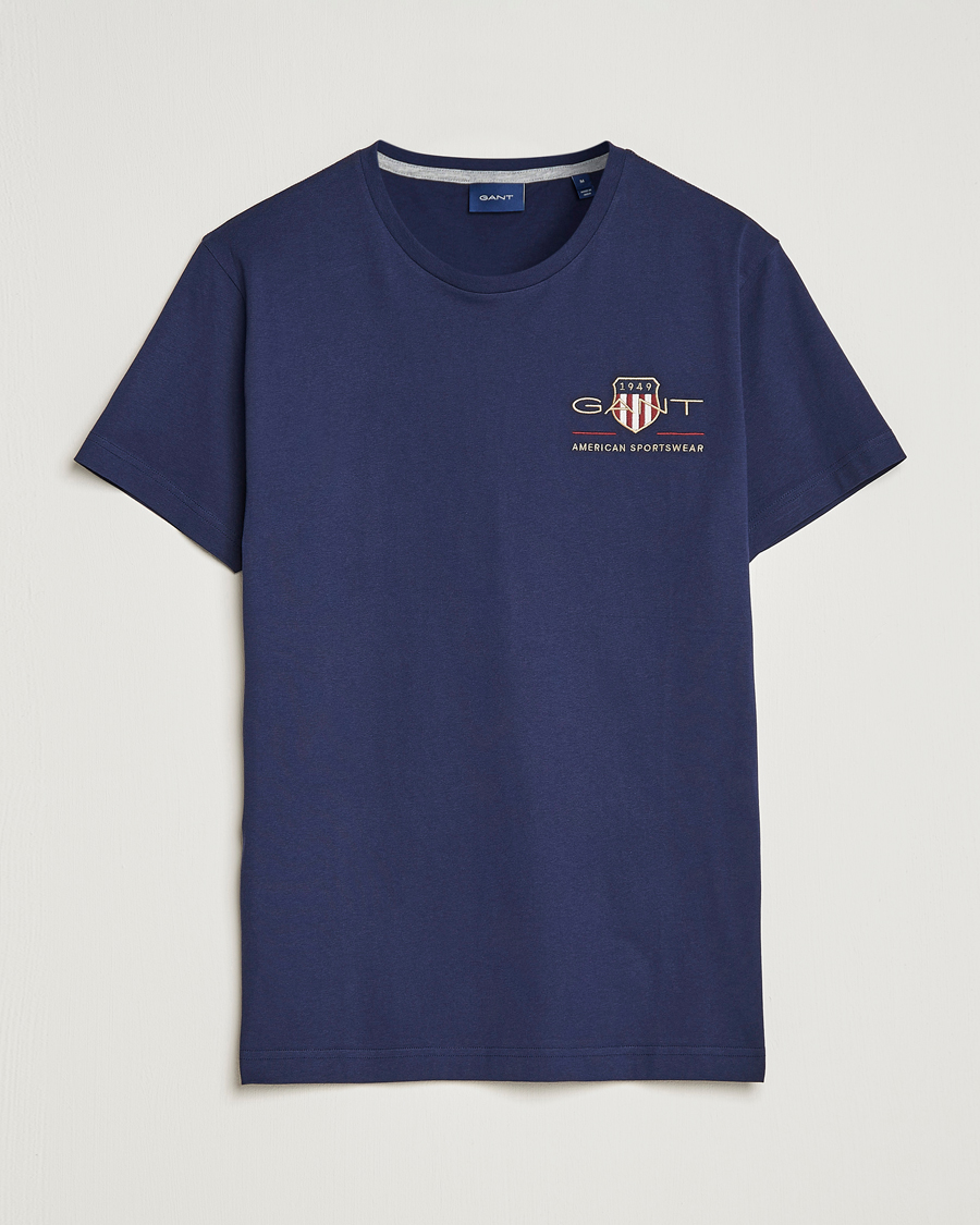 Herr | T-Shirts | GANT | Archive Shield Logo Crew Neck Tee Evening Blue