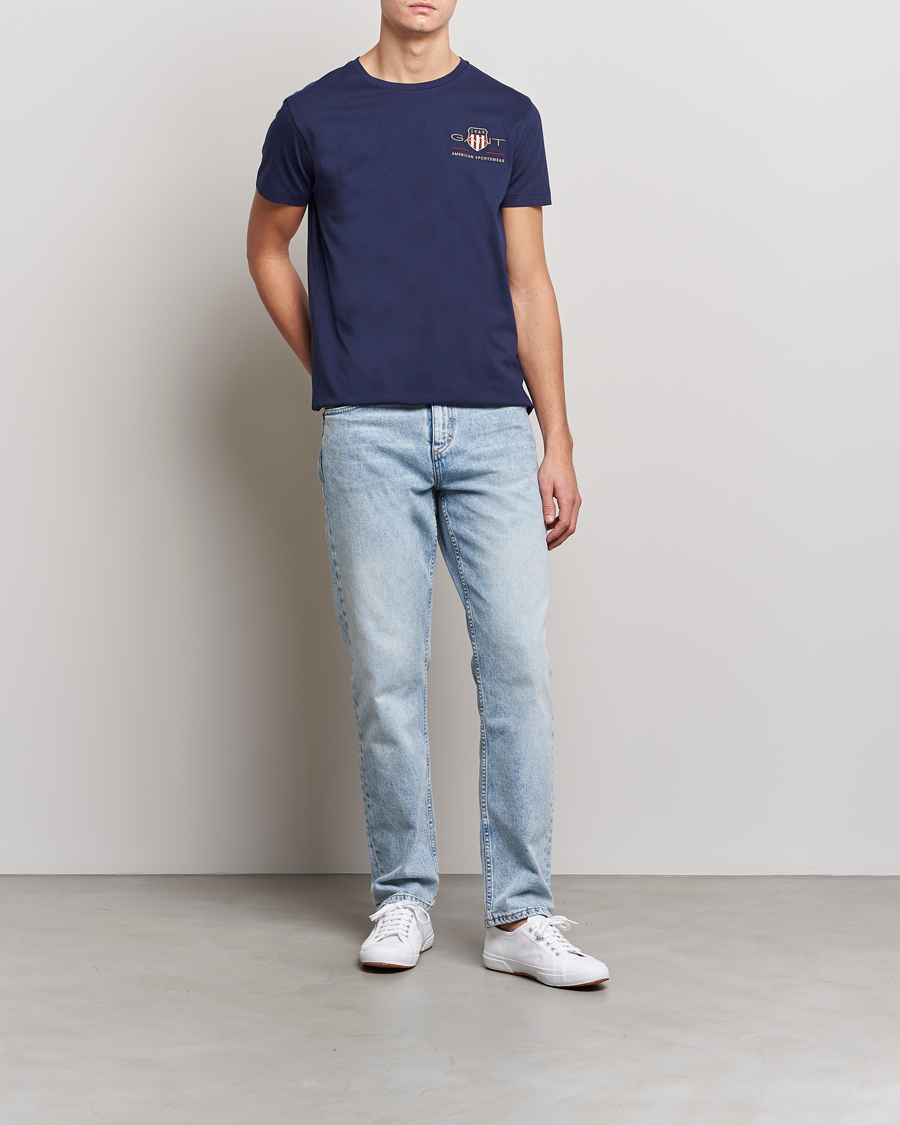 Herr | T-Shirts | GANT | Archive Shield Logo Crew Neck Tee Evening Blue