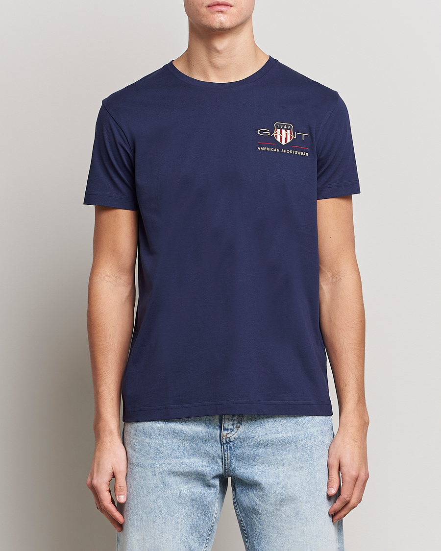 Herr | T-Shirts | GANT | Archive Shield Logo Crew Neck Tee Evening Blue