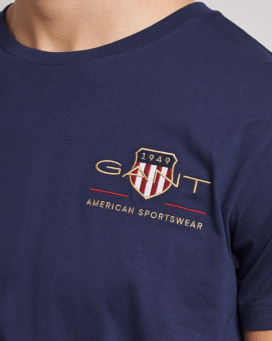 Herr | T-Shirts | GANT | Archive Shield Logo Crew Neck Tee Evening Blue