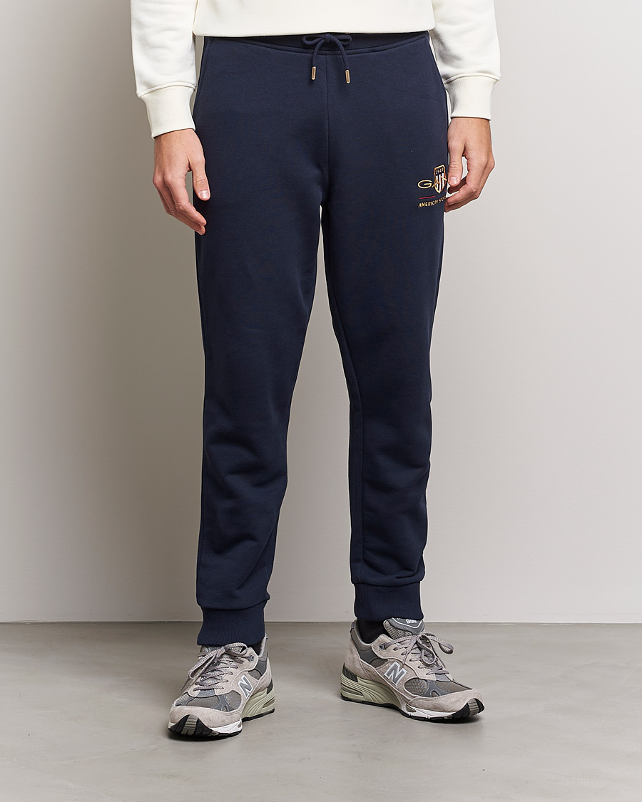Herr | Byxor | GANT | Archive Shield Sweatpants Evening Blue