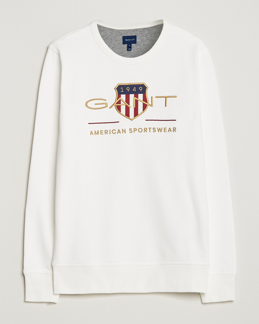 Herr | Tröjor | GANT | Archive Shield Crew Neck Sweatershirt Eggshell