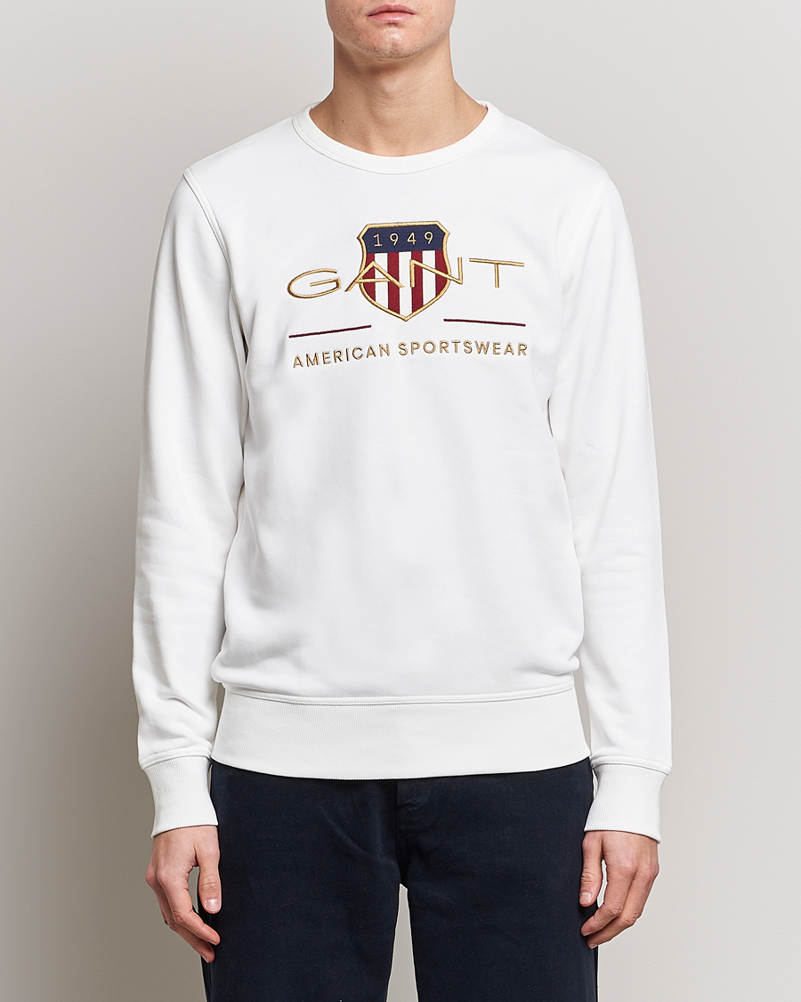 Herr | Tröjor | GANT | Archive Shield Crew Neck Sweatershirt Eggshell