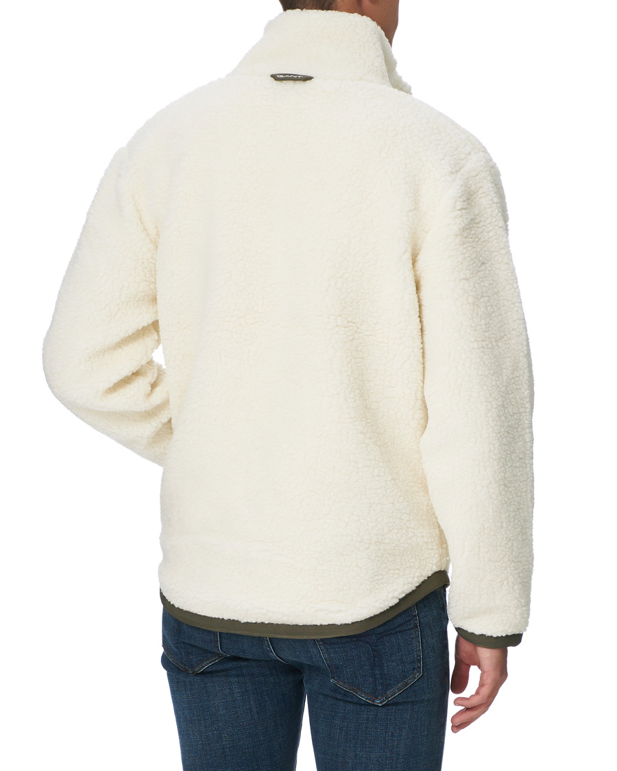 Herr | Tröjor | GANT | Fleece Full Zip Jacket Cream
