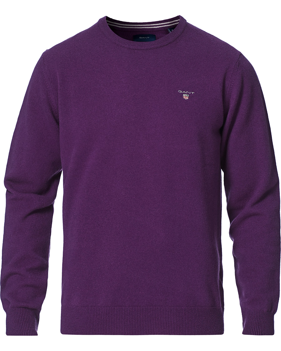 Herr | Tröjor | GANT | Lambswool Crew Neck Pullover Imperial Purple