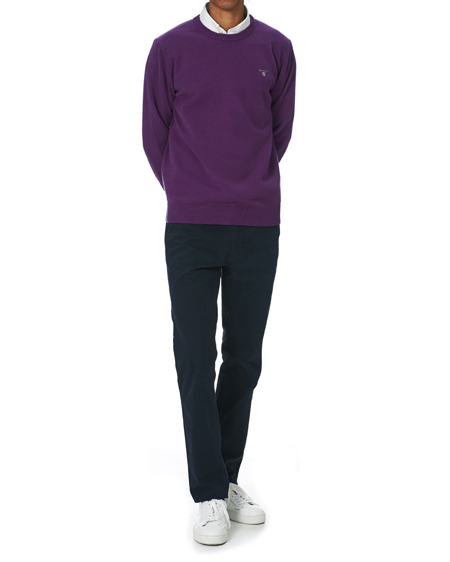 Herr | Tröjor | GANT | Lambswool Crew Neck Pullover Imperial Purple