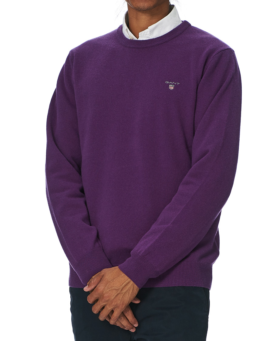 Herr | Tröjor | GANT | Lambswool Crew Neck Pullover Imperial Purple