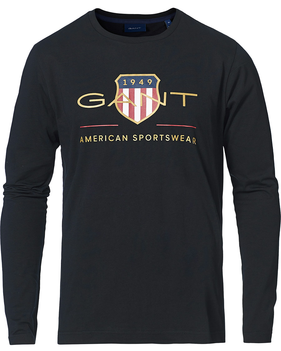 Herr | T-Shirts | GANT | Medium Archive Shield Long Sleeve Tee Black