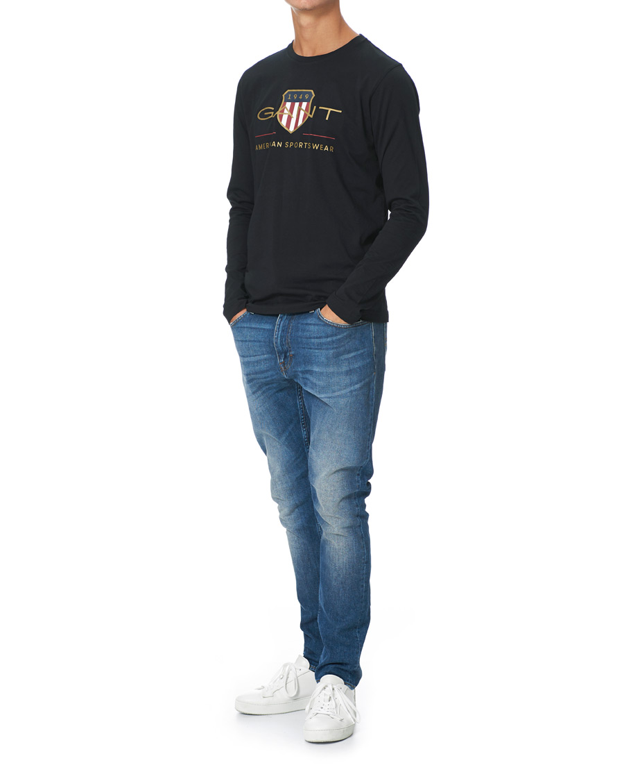 Herr | T-Shirts | GANT | Medium Archive Shield Long Sleeve Tee Black