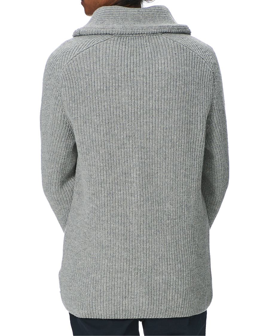 Herr | Tröjor | GANT | Mohair Blend Shawl Cardigan Grey Melange
