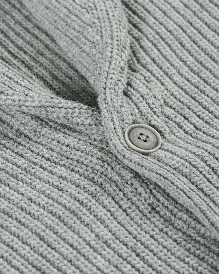 Herr | Tröjor | GANT | Mohair Blend Shawl Cardigan Grey Melange