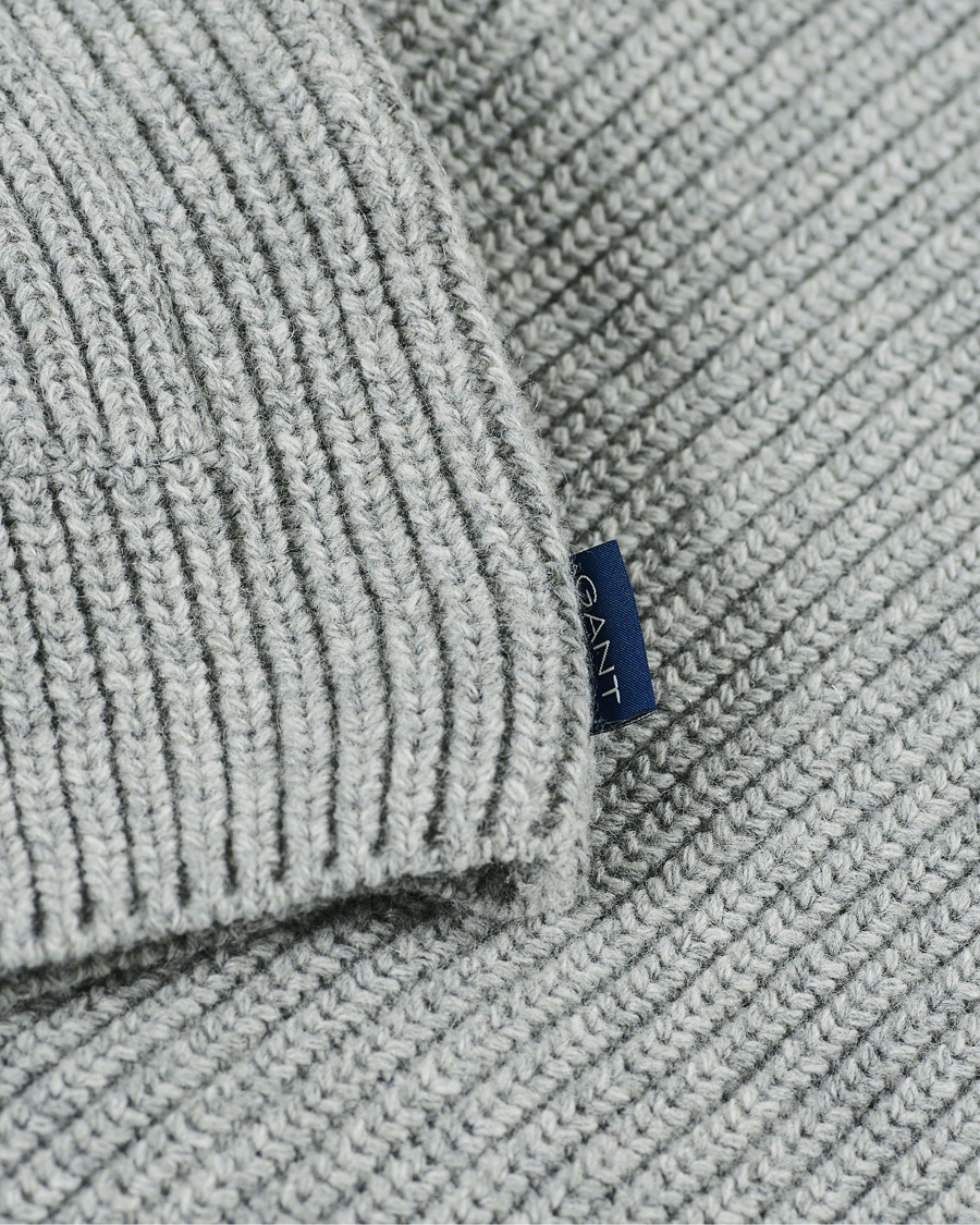Herr | Tröjor | GANT | Mohair Blend Shawl Cardigan Grey Melange