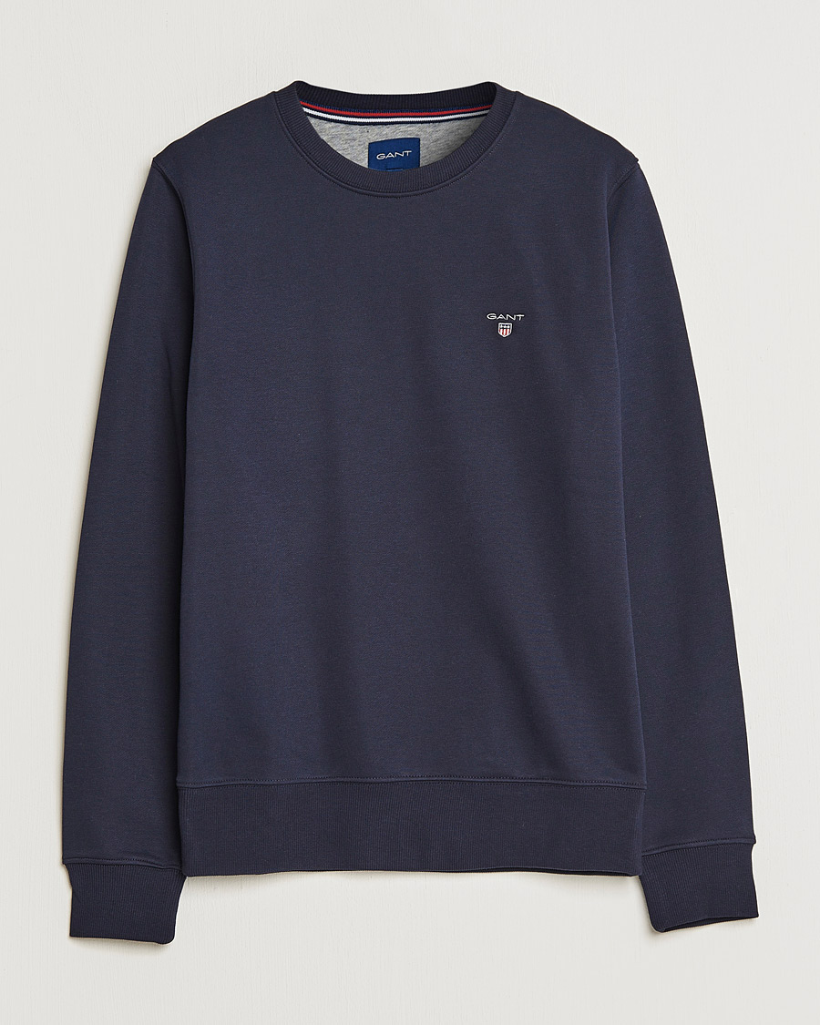 Herr | Tröjor | GANT | Original Shield Logo Crew Neck Sweatshirt Evening Blue