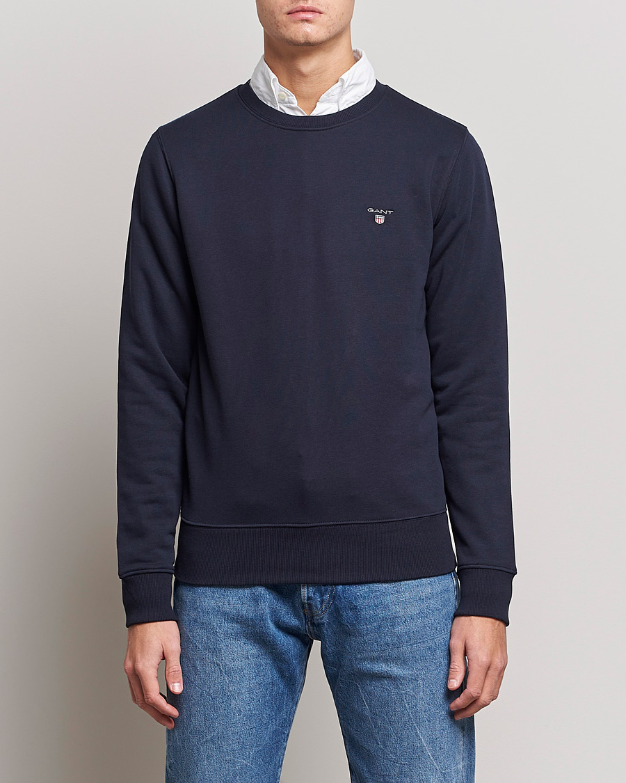 Herr | Tröjor | GANT | Original Shield Logo Crew Neck Sweatshirt Evening Blue