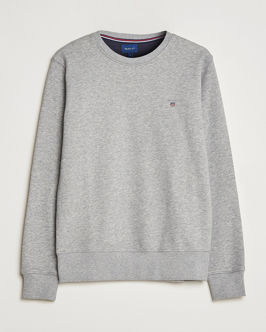 Herr | Tröjor | GANT | Original Crew Neck Sweatshirt Grey Melange