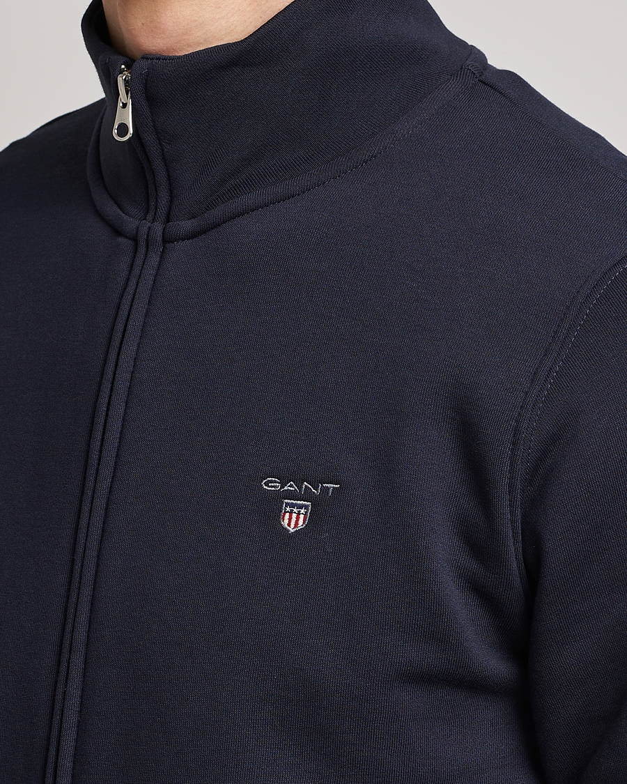 Herr | Tröjor | GANT | Original Shield Logo Full-Zip Sweater Evening Blue