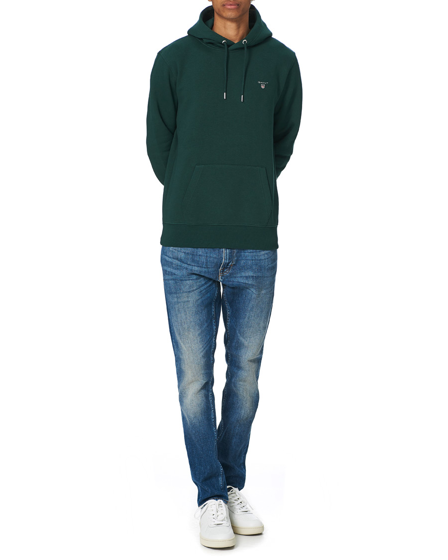 Herr | Tröjor | GANT | Original Hoodie Tartan Green