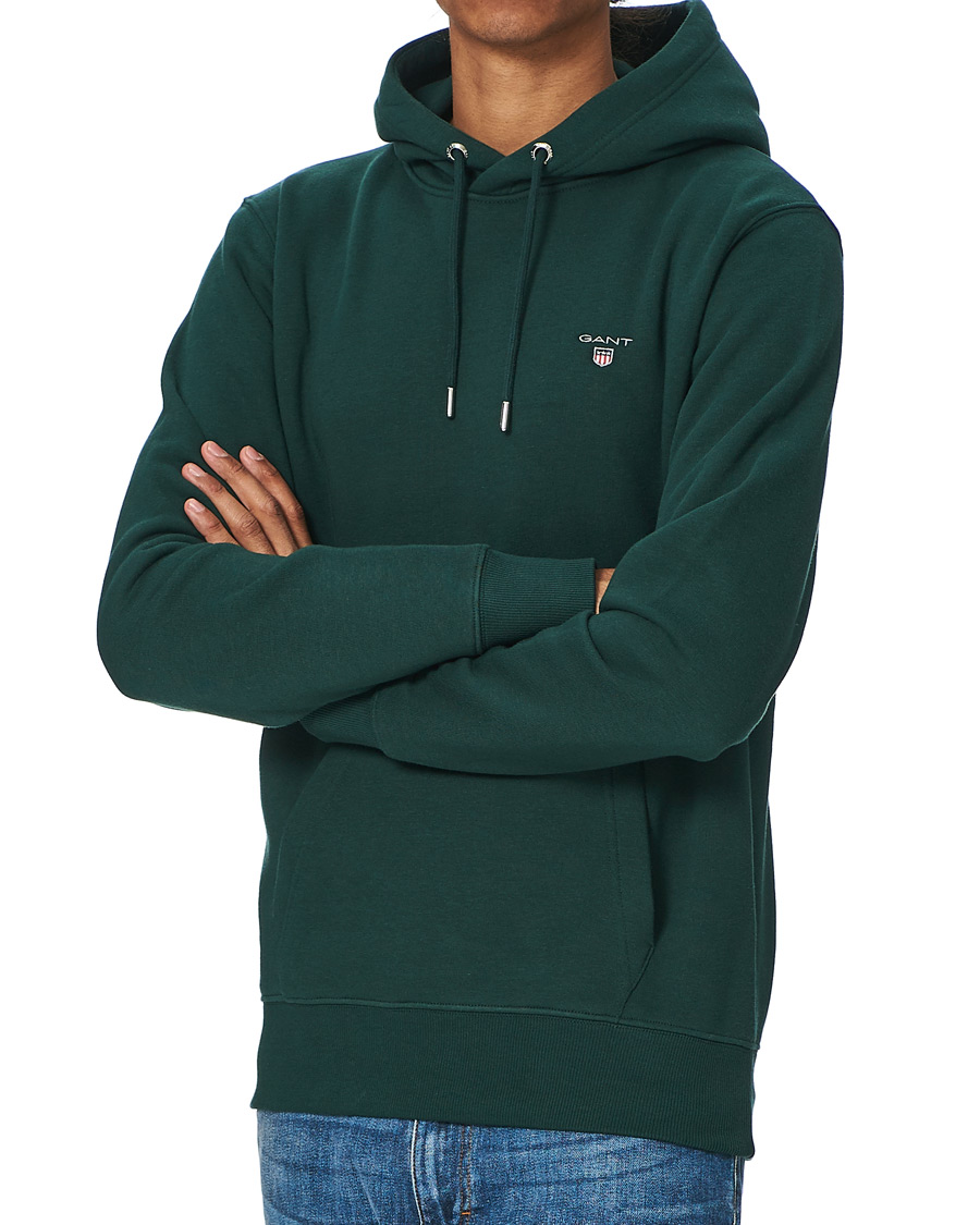 Herr | Tröjor | GANT | Original Hoodie Tartan Green