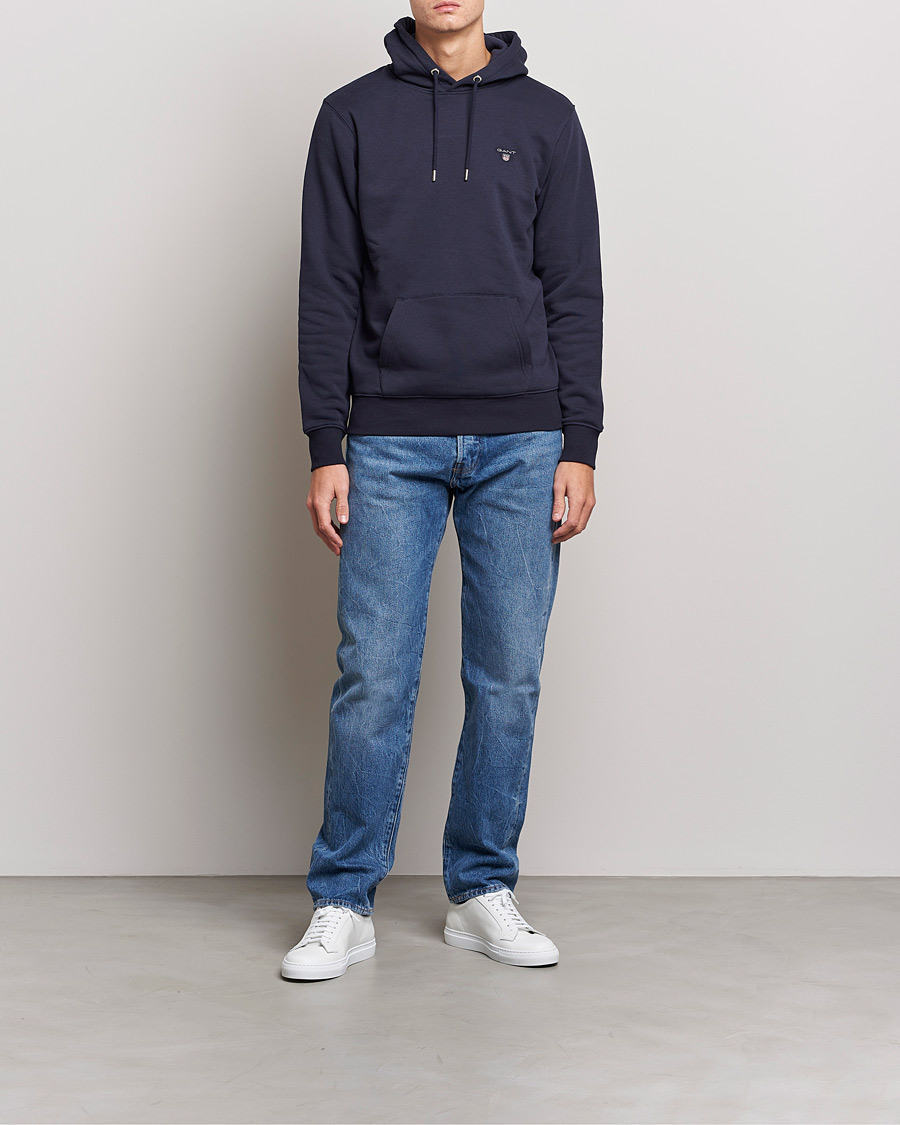 Herr | Tröjor | GANT | Original Shield Logo Hoodie Evening Blue