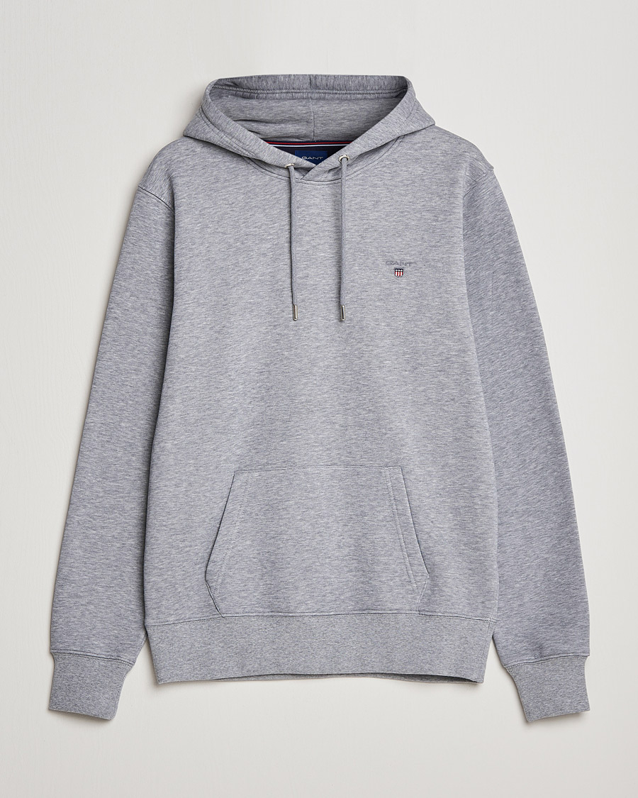 Herr | Tröjor | GANT | Original Shield Logo Hoodie Grey Melange