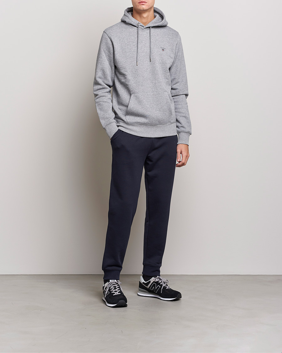Herr | Tröjor | GANT | Original Shield Logo Hoodie Grey Melange