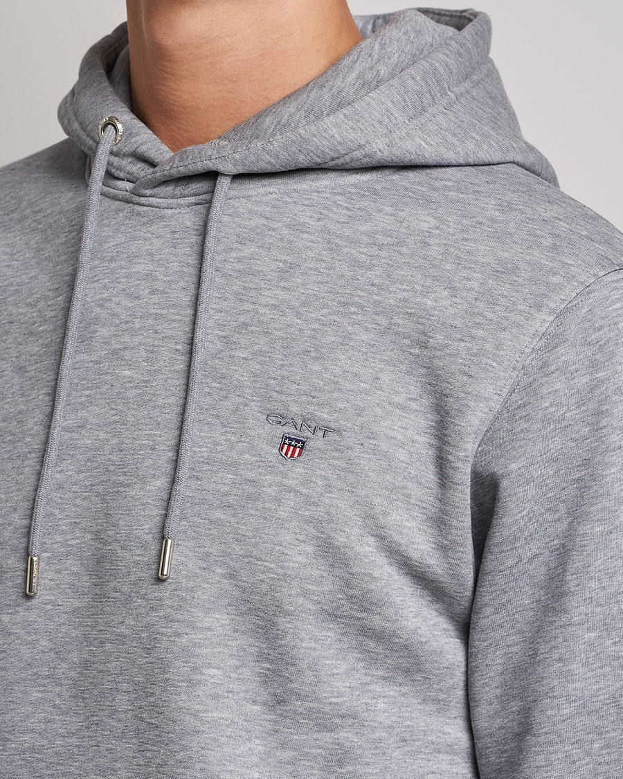 Herr | Tröjor | GANT | Original Shield Logo Hoodie Grey Melange