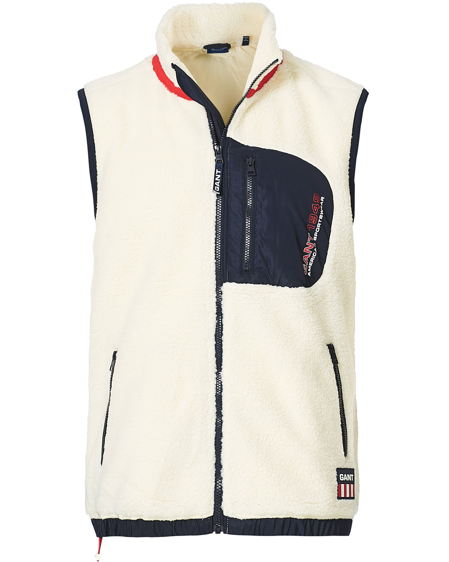 Herr | Jackor | GANT | Sherpa Fleece Vest Off White