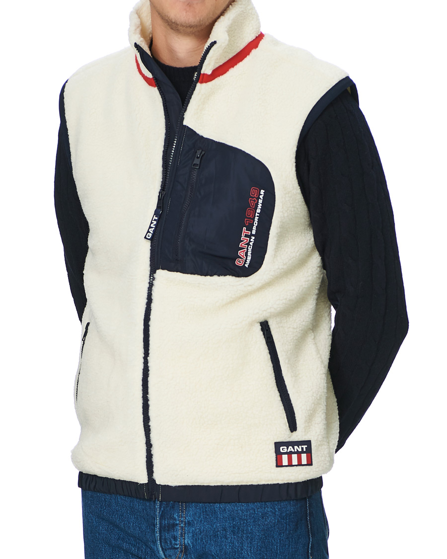 Herr | Jackor | GANT | Sherpa Fleece Vest Off White