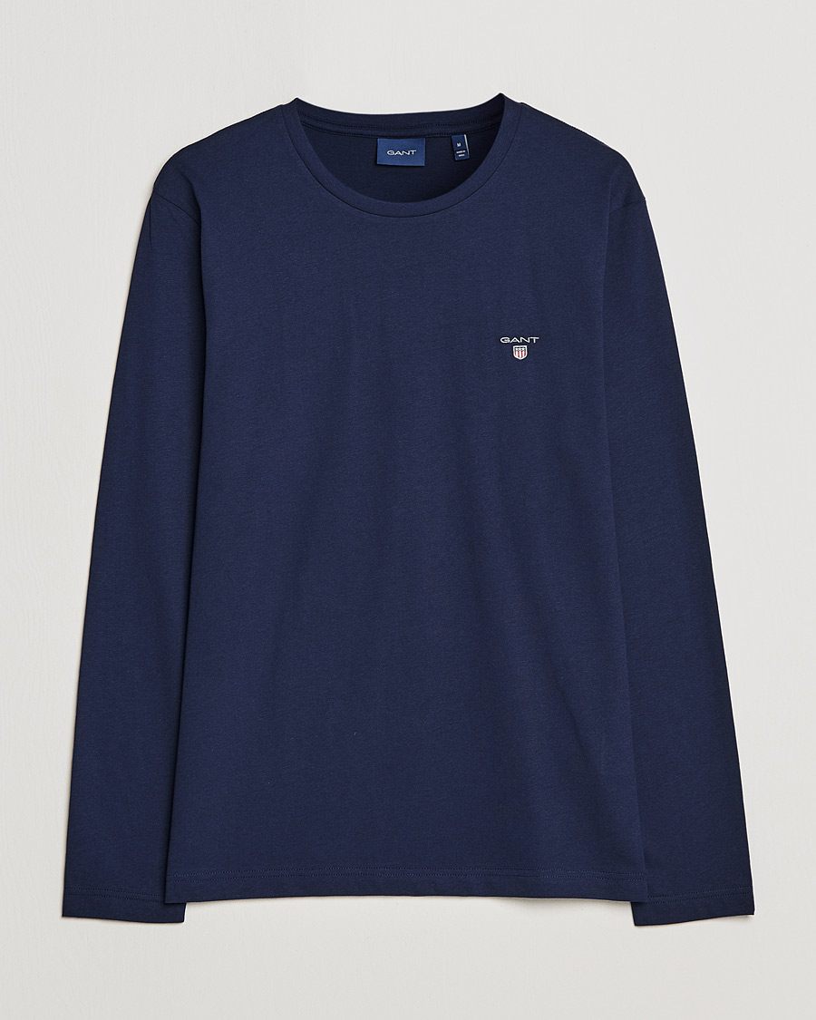 Herr | T-Shirts | GANT | The Original Long Sleeve T-shirt Evening Blue