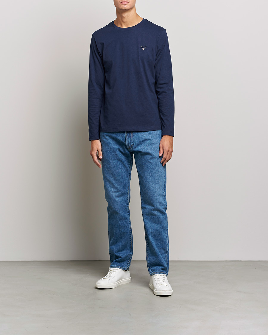 Herr | T-Shirts | GANT | The Original Long Sleeve T-shirt Evening Blue