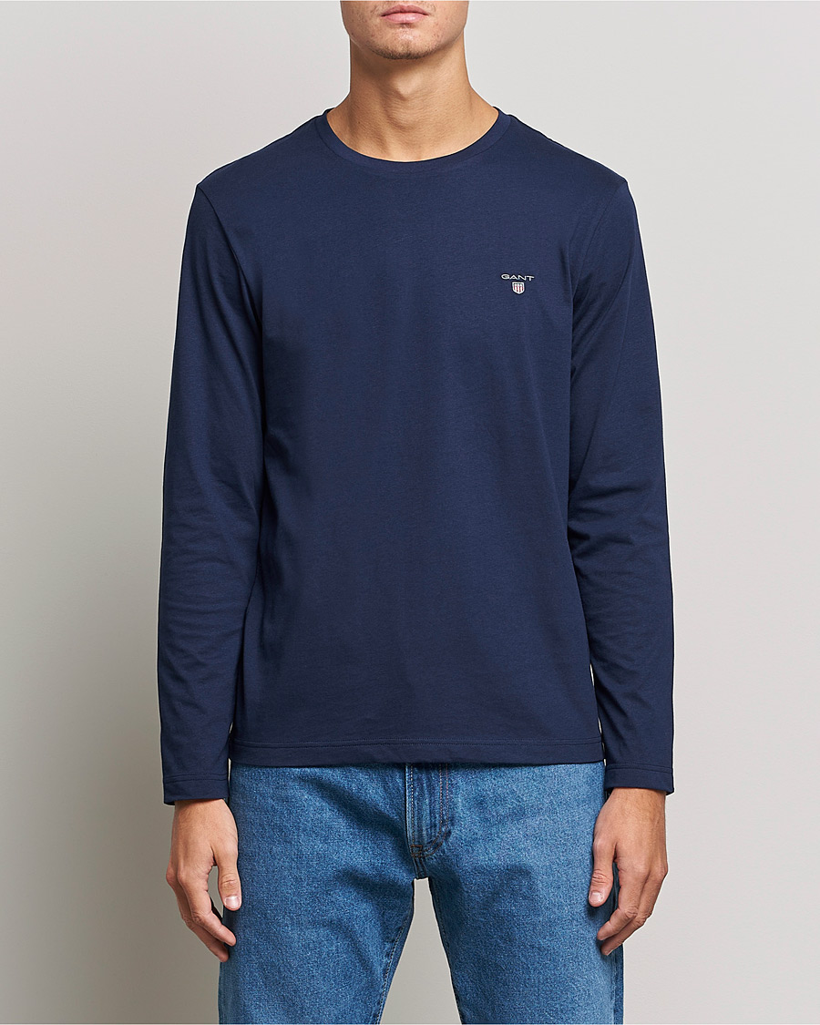 Herr | T-Shirts | GANT | The Original Long Sleeve T-shirt Evening Blue