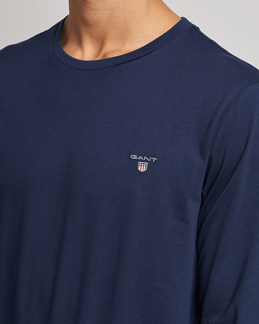 Herr | T-Shirts | GANT | The Original Long Sleeve T-shirt Evening Blue