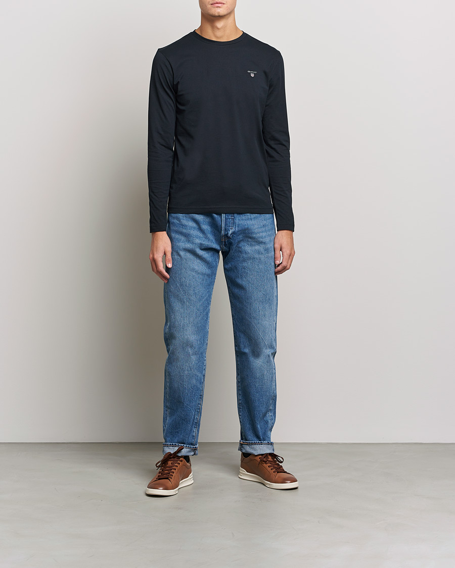Herr | T-Shirts | GANT | The Original Long Sleeve T-shirt Black