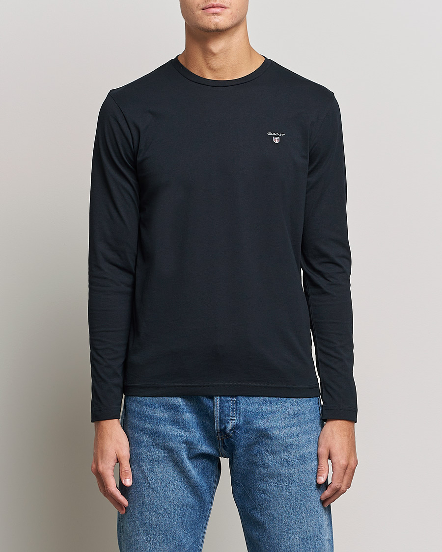 Herr | Svarta t-shirts | GANT | The Original Long Sleeve T-shirt Black