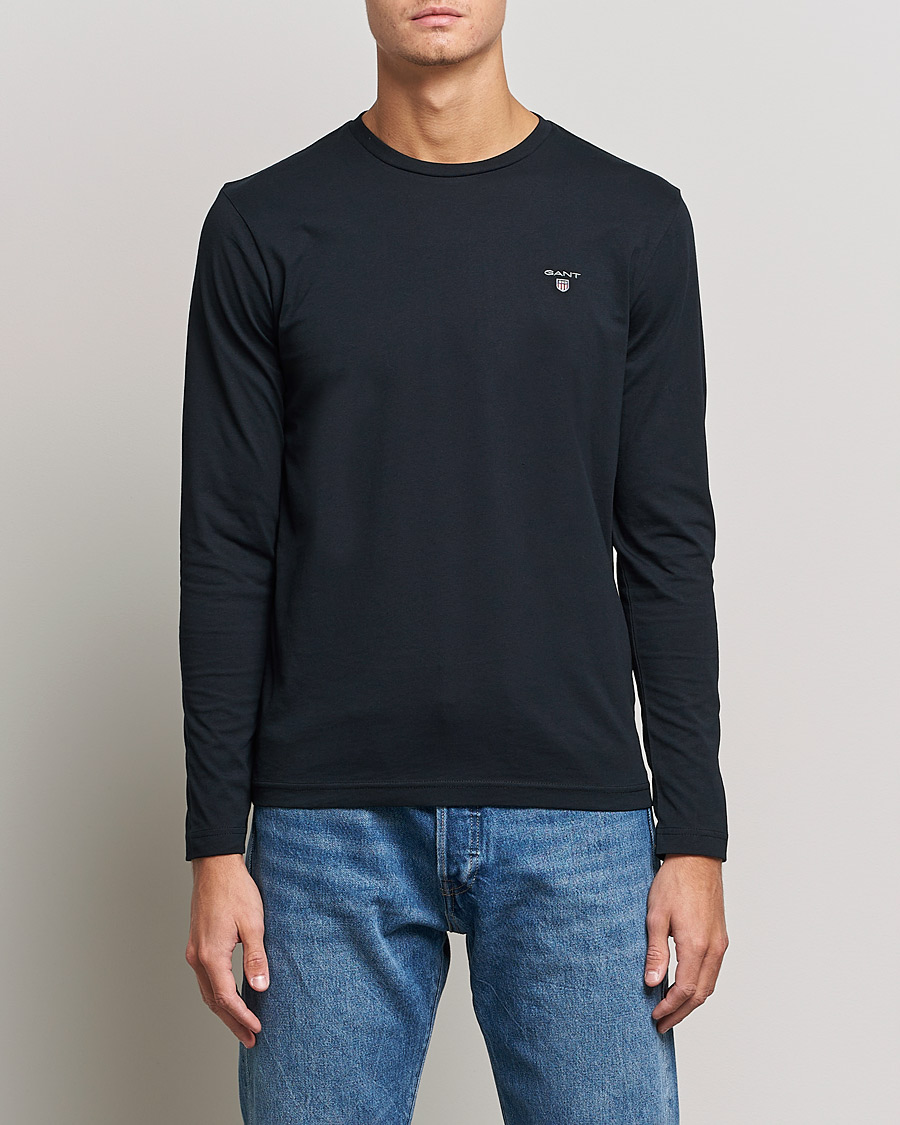 Herr | T-Shirts | GANT | The Original Long Sleeve T-shirt Black