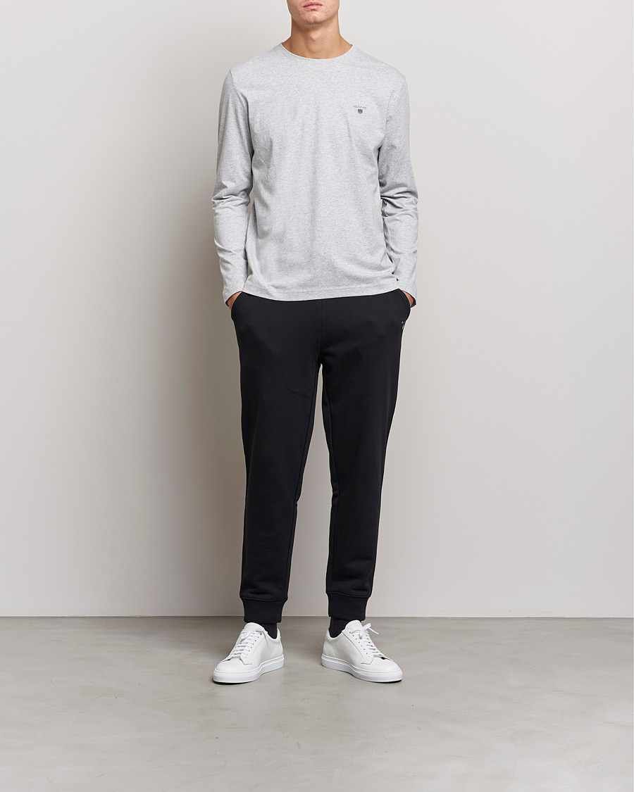 Herr | Långärmade t-shirts | GANT | The Original Long Sleeve T-shirt Light Grey Melange