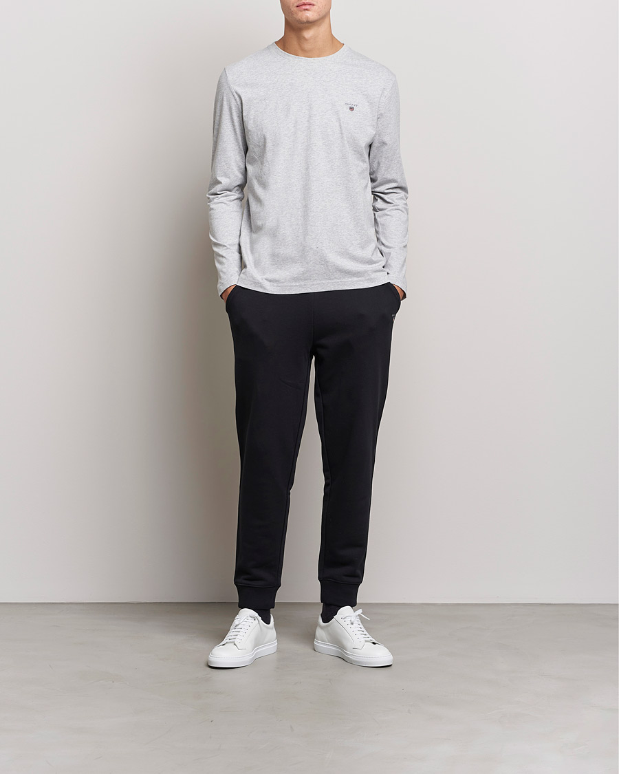 Herr | T-Shirts | GANT | The Original Long Sleeve T-shirt Light Grey Melange