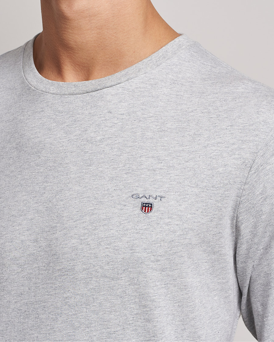 Herr | T-Shirts | GANT | The Original Long Sleeve T-shirt Light Grey Melange