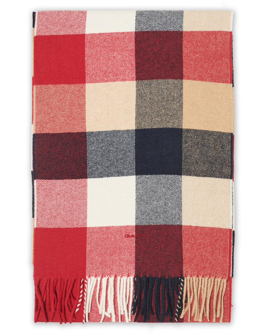 Herr | GANT Multi Check Scarf Equestrian Red | GANT | Multi Check Scarf Equestrian Red