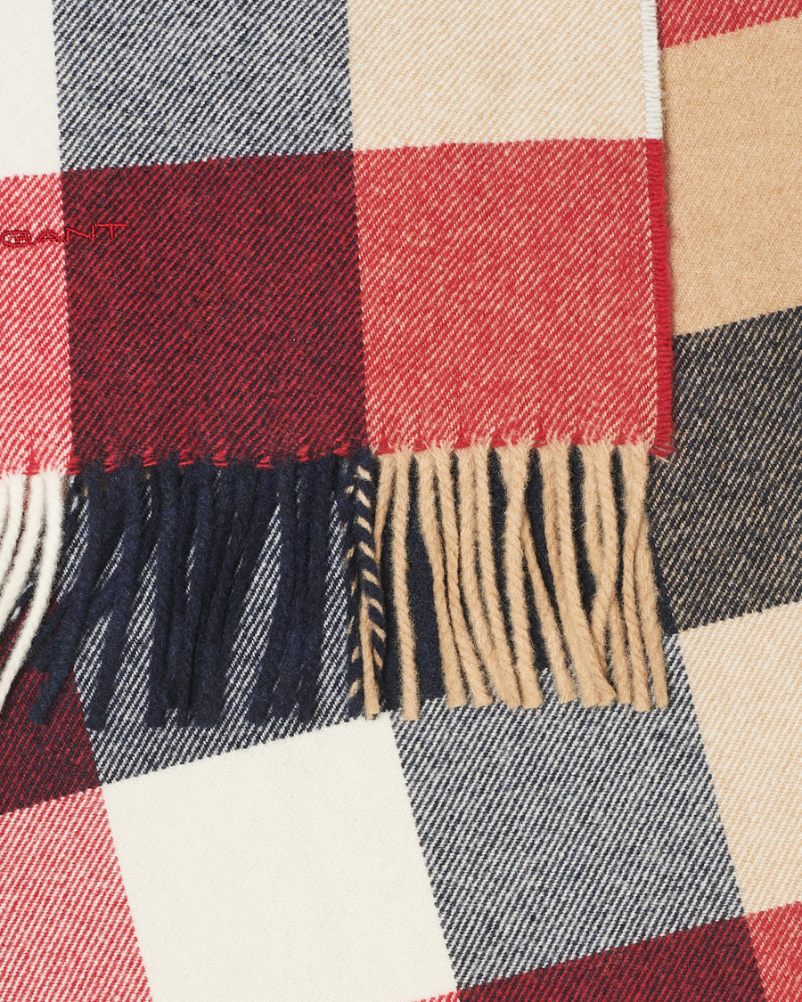 Herr | GANT Multi Check Scarf Equestrian Red | GANT | Multi Check Scarf Equestrian Red