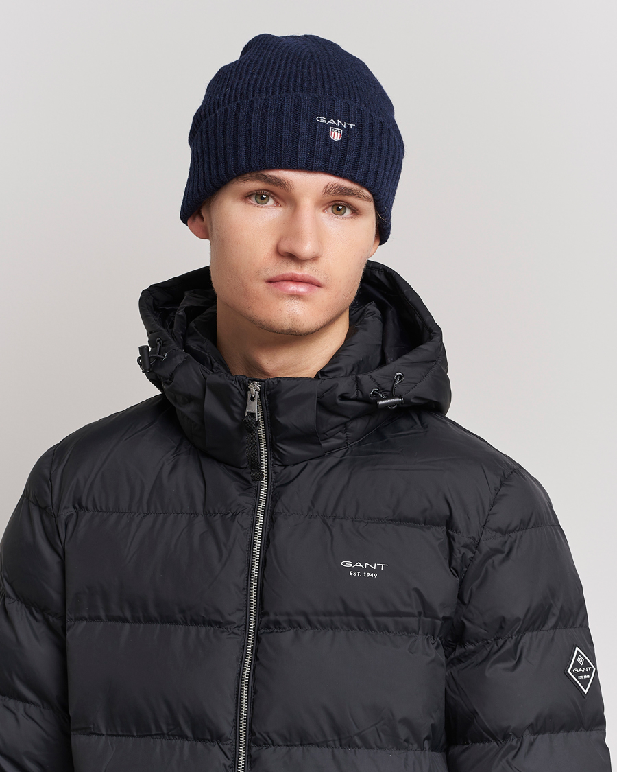 Herr | GANT Wool Lined Beanie Marine | GANT | Wool Lined Beanie Marine