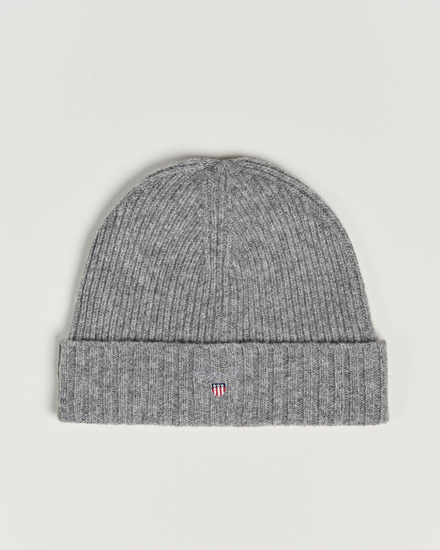Herr | GANT Wool Lined Beanie Dark Grey Melange | GANT | Wool Lined Beanie Dark Grey Melange