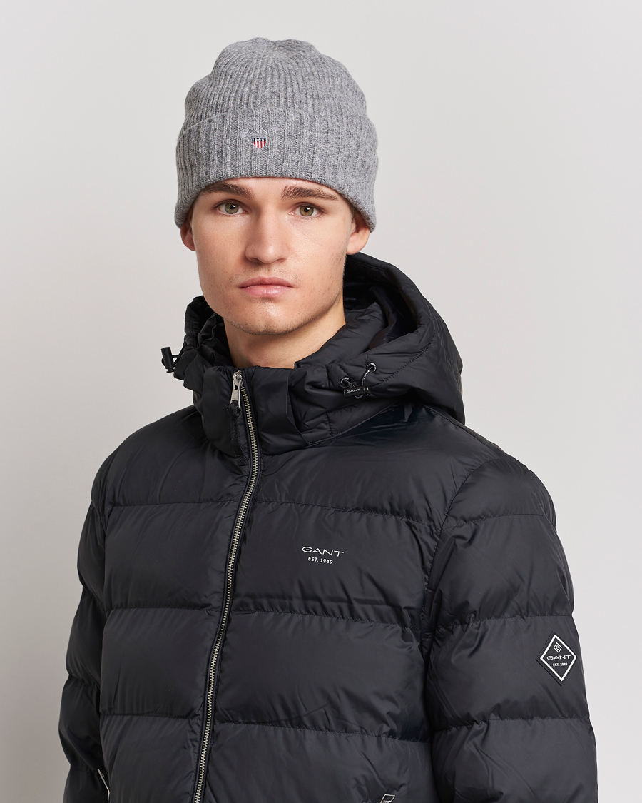 Herr | GANT Wool Lined Beanie Dark Grey Melange | GANT | Wool Lined Beanie Dark Grey Melange