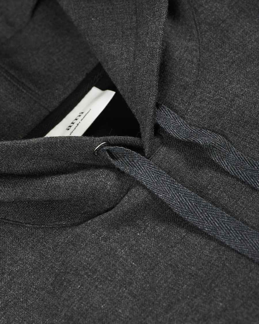 Herr | Tröjor | AMI | Oversize Wool Blend Hoodie Dark Grey Melange