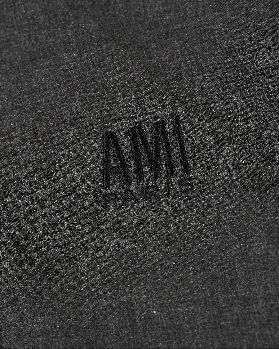Herr | Tröjor | AMI | Oversize Wool Blend Hoodie Dark Grey Melange