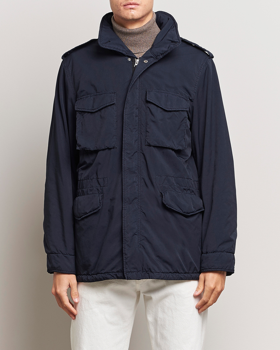 Herr | Field jackets | Aspesi | Garment Dyed Field Jacket Navy