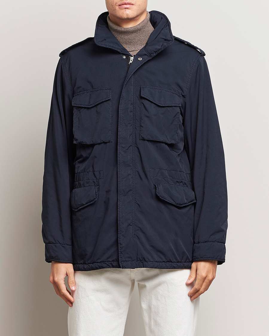 Herr | | Aspesi | Garment Dyed Field Jacket Navy