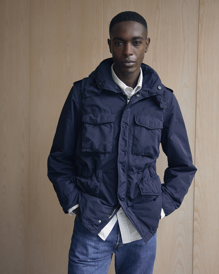 Herr | Jackor | Aspesi | Garment Dyed Field Jacket Navy