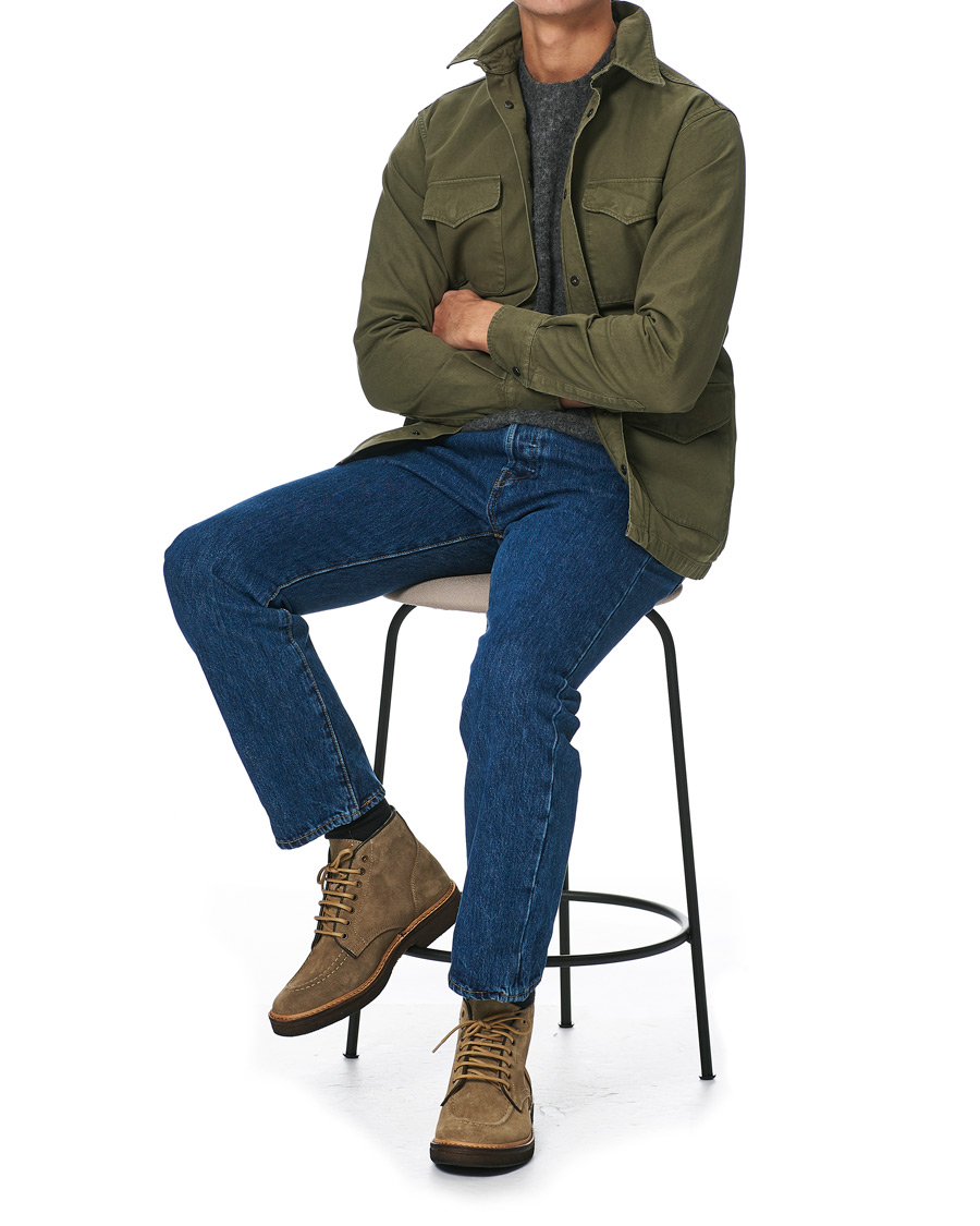 Herr | Skjortor | Aspesi | Hercules Cotton Overshirt Light Military
