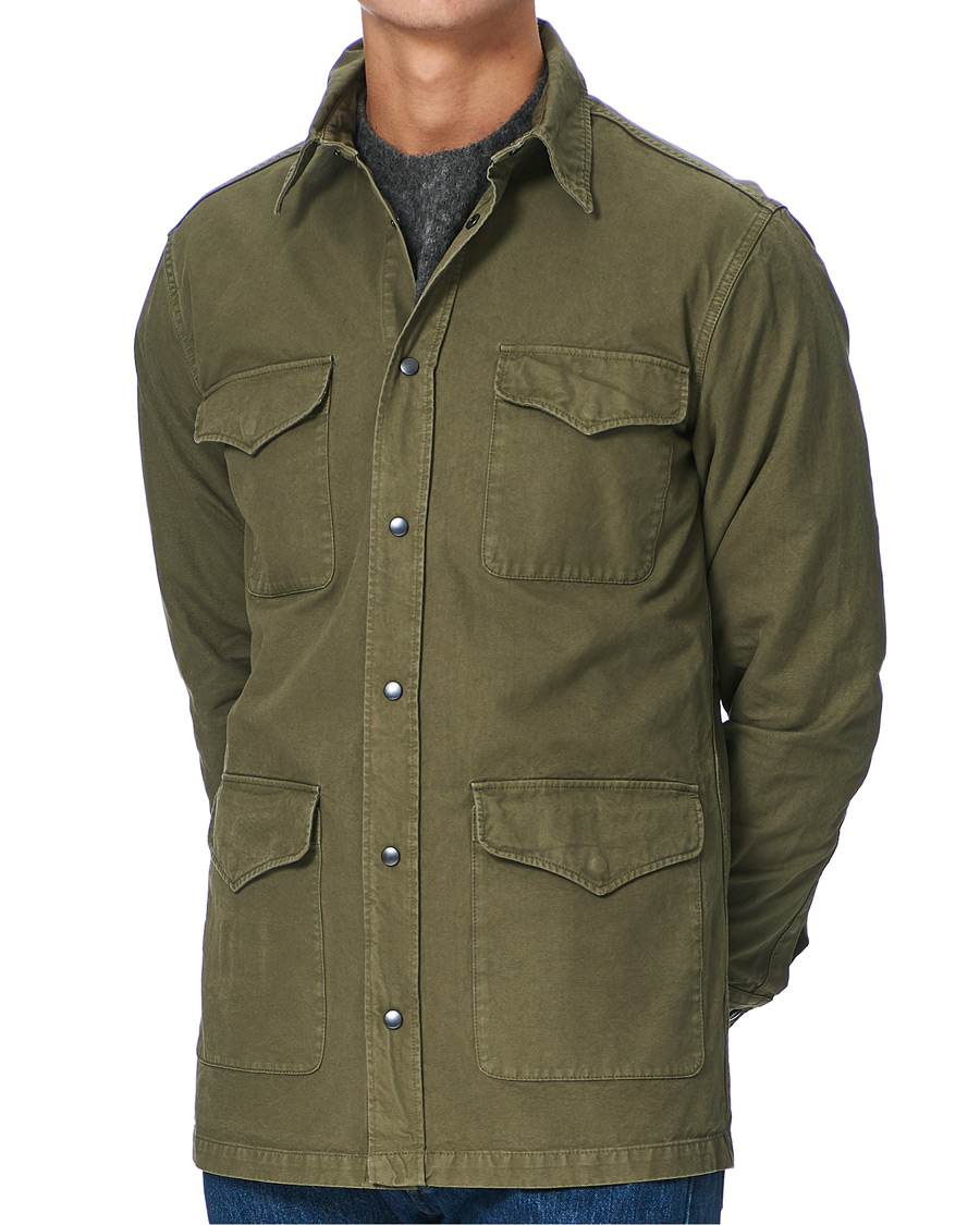 Herr | Skjortor | Aspesi | Hercules Cotton Overshirt Light Military